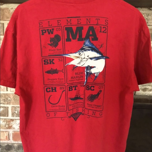 Columbia Men’s Elements of Saltwater Fishing NWOT TSHIRT NAUTICAL LARGE - Picture 1 of 9